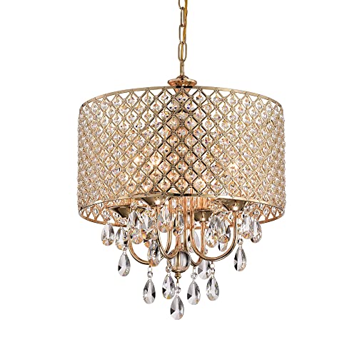 Drum Chandelier with Crystals