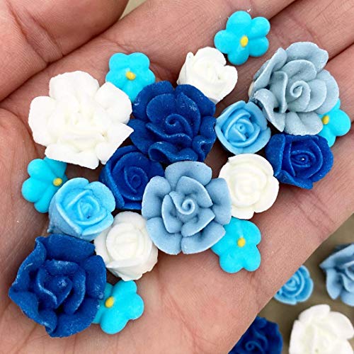 Edible Blue Flower Cake Toppers