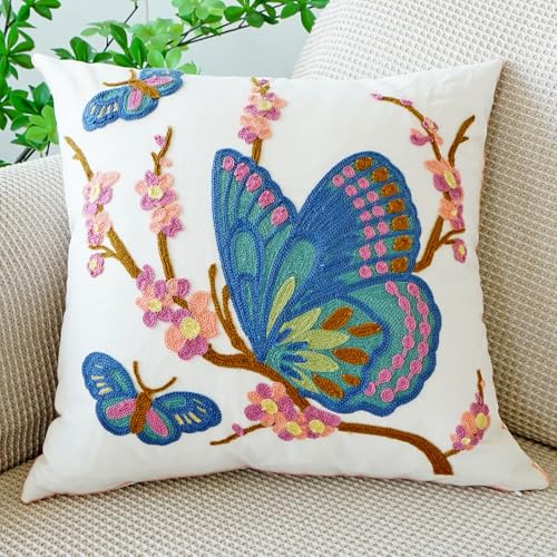 Butterfly Embroidered Accent Pillows