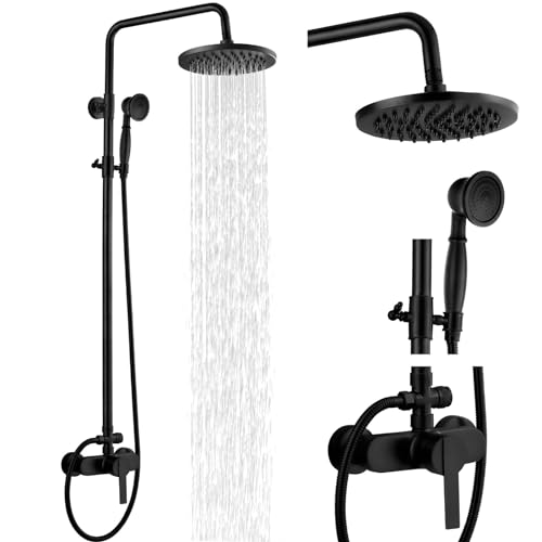 Visible Shower System with Matte Black Finish