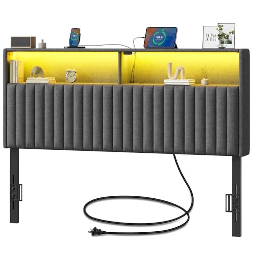 Fabric Upholstered Storage Headboard