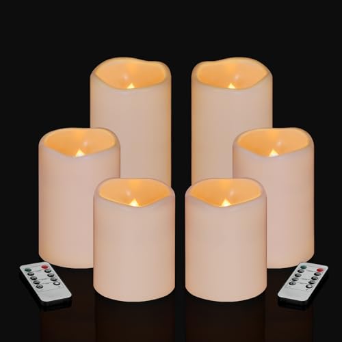Set of Flameless Pillar Candles with Timers