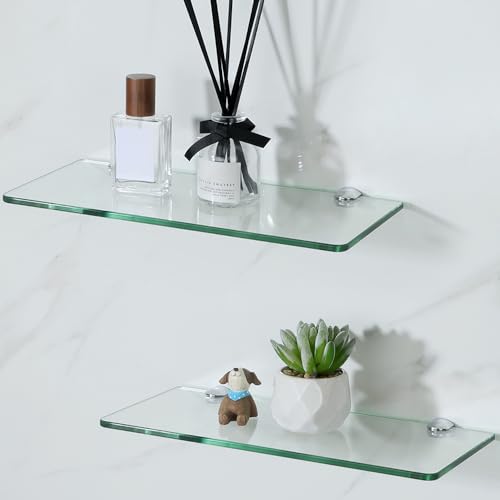 Sleek Floating Glass Shelves