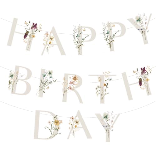 Floral Birthday Streamer