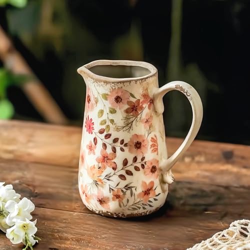 Floral Ceramic Pitcher