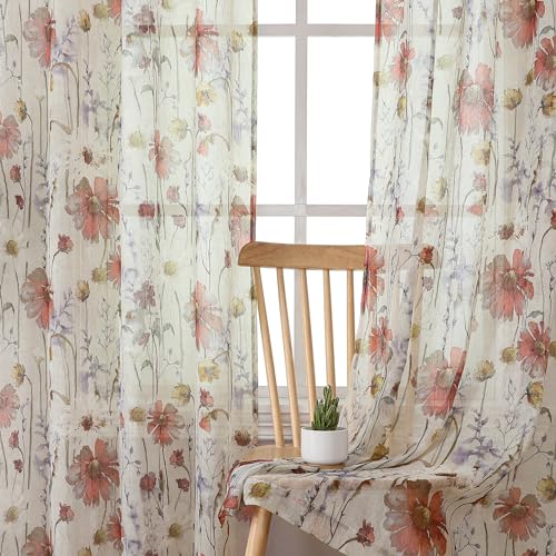 Floral Pattern Curtain Panels