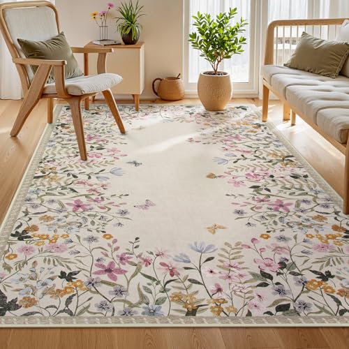 Floral Patterned Nursery Rug