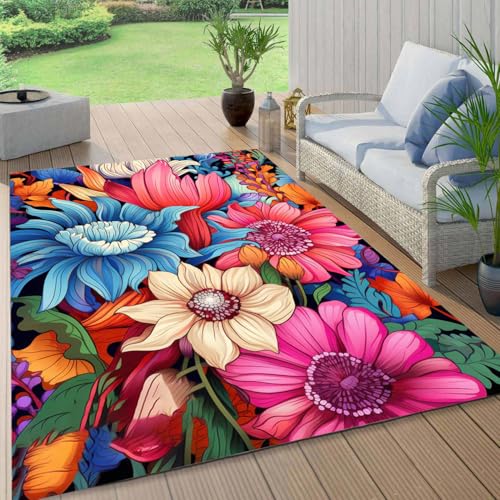 Floral Patterned Outdoor Rug