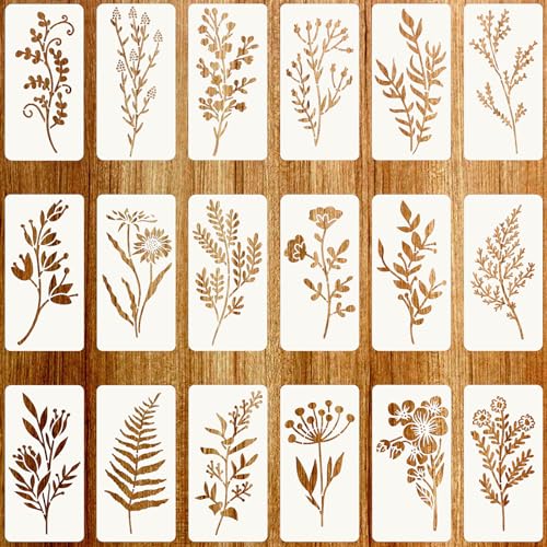 Line Art Floral Stencils