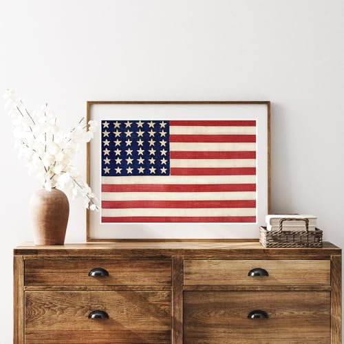 Framed American Flag Art Print