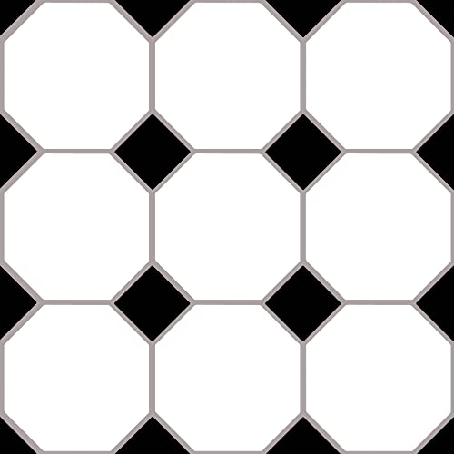 Black and White Geometric Floor Tiles