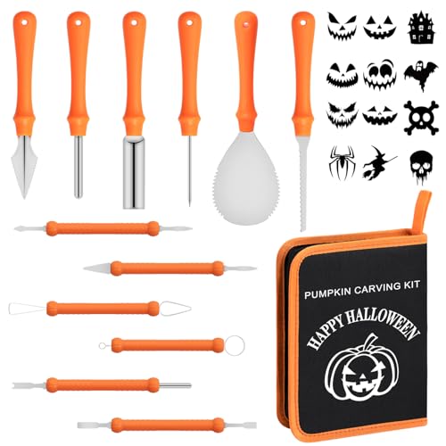 Pumpkin Carving Kit with Geometric Stencils