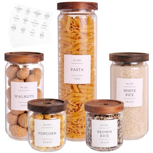 Nestable Glass Jars with Labels