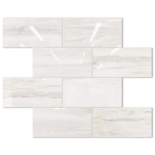 Glossy Light Tile Backsplash