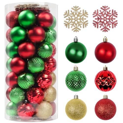 Shimmering Holiday Ornaments in Crimson, Verdant, and Gilded