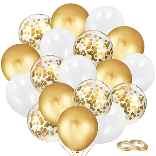 Gold and White Balloon Set