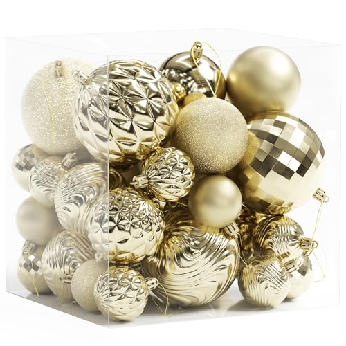 Gold Christmas Ornaments Set