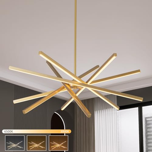 Gold Finish Contemporary Chandelier