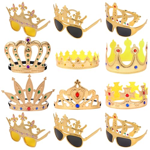 Golden Crown and Glasses Props