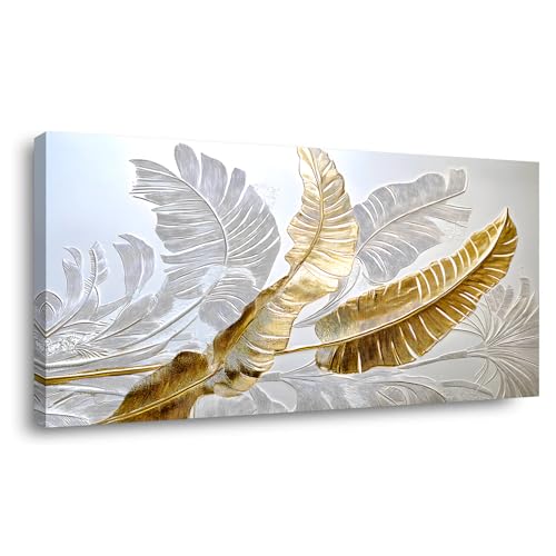 Gilded Leaf Wall Art Canvas