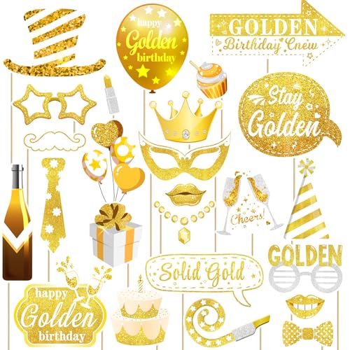 Gold Party Photo Booth Props Kit