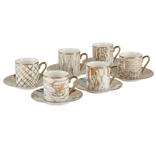 Gold Rimmed Porcelain Espresso Cups