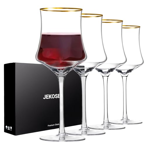 Gold-Rimmed Wine Glass Set