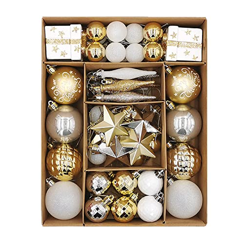 Gold and Silver Christmas Ornaments Set
