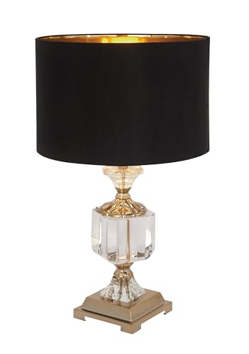 Gold Table Lamp with Crystal Accents