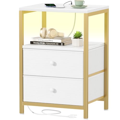 Gilded Trim Bedside Table