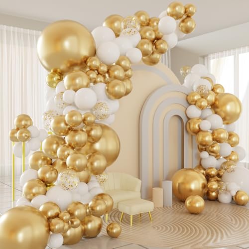 Gold and White Balloon Kit