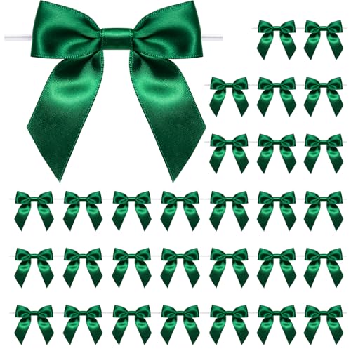 Verdant Satin Xmas Bows