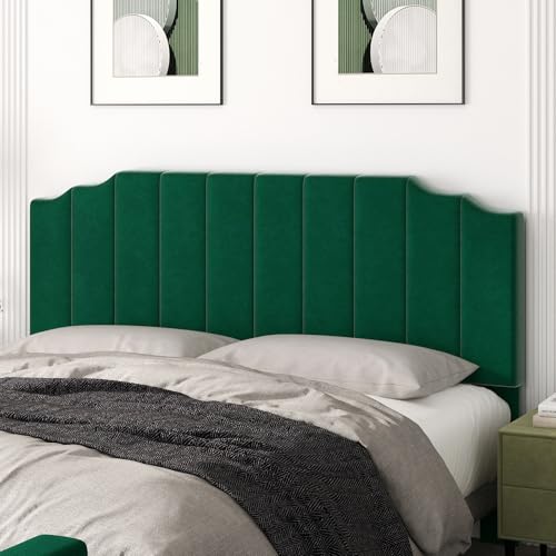 Green Upholstered Scalloped Headboard
