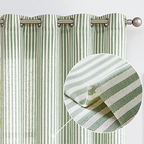Green and White Pattern Curtains