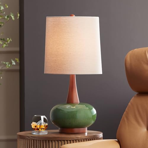 Green and Wood Accent Lamp