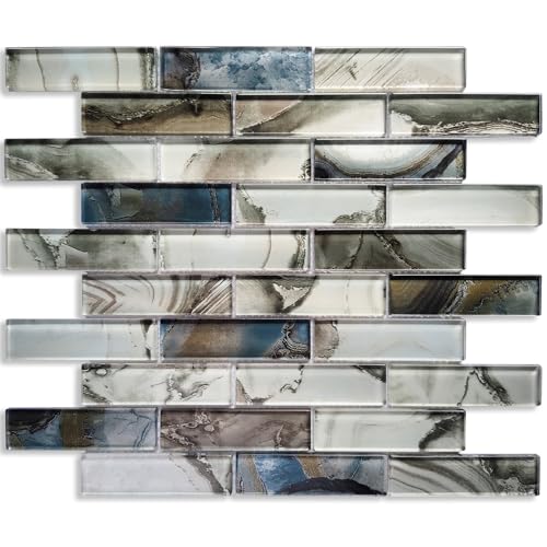 Grey and Glass Mosaic Wall Tiles