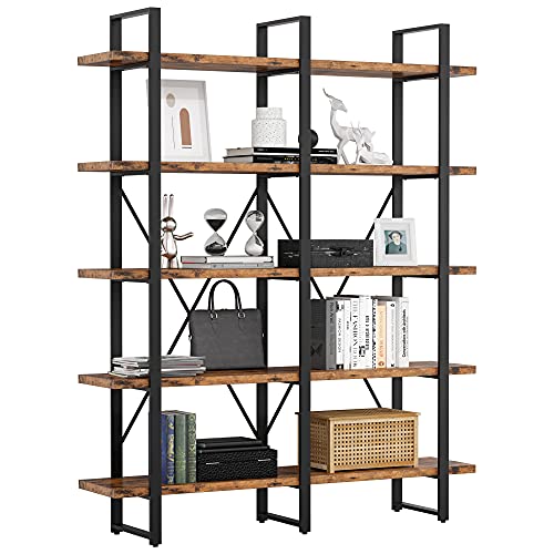 Industrial Bookshelf with Open Shelving