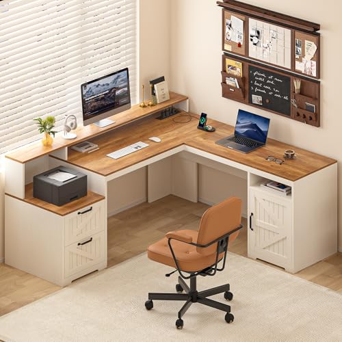 L-Shaped Desk with Storage