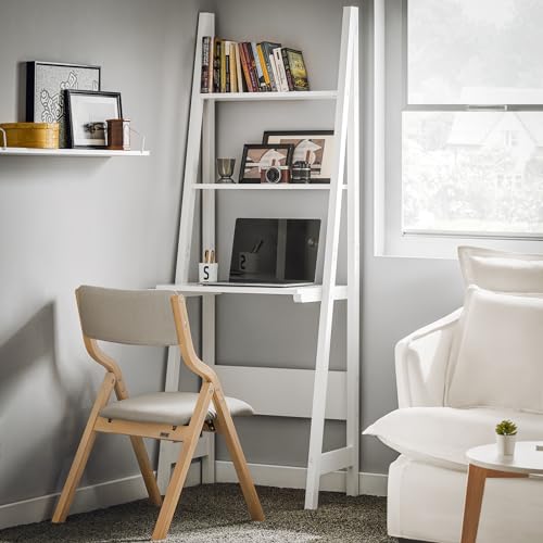 Space-Saving Ladder Bookshelf Desk