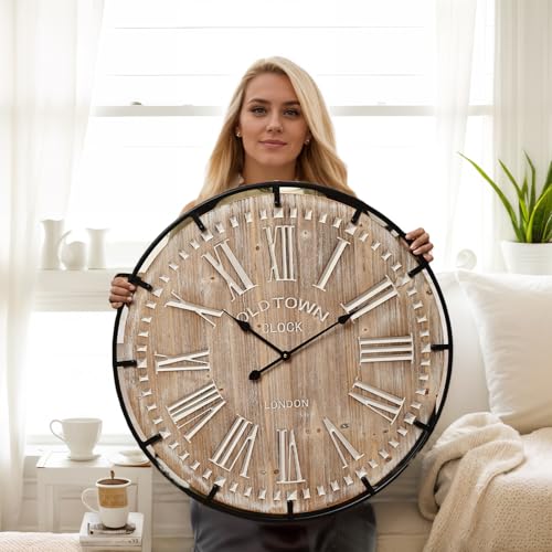 Large Rustic Wall Clock