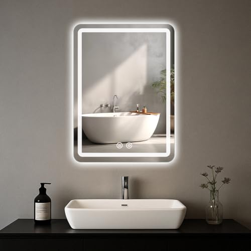 Small Bathroom Mirror with Lighting