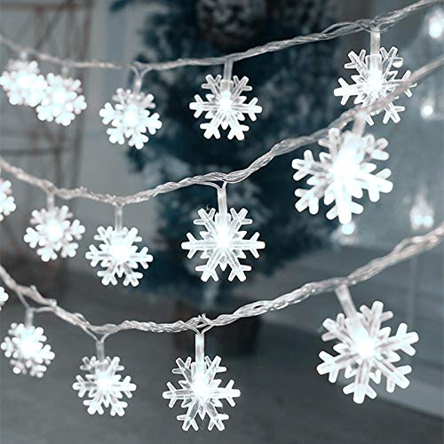 LED Snowflake String Lights