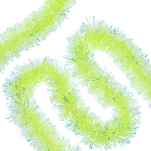 Lime Green and Turquoise Tinsel Garland