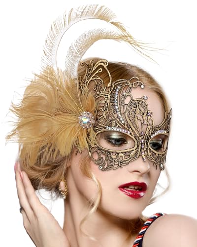 Luxury Feathered Masquerade Masks