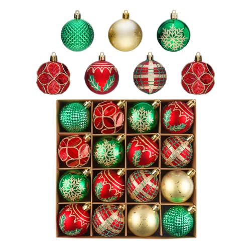 Collection of Crimson, Verdant, and Gilded Non-Gloss Holiday Ornaments