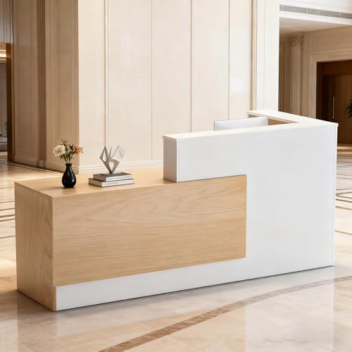 Metal and Wood Reception Desk