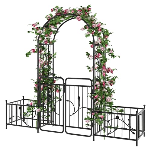Metal Patio Archway with Planters