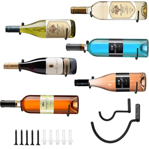 Metallic wall wine shelf with accessory clips