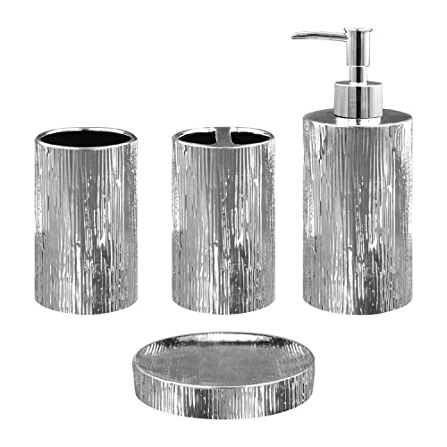 Metallic Bathroom Accessories Set