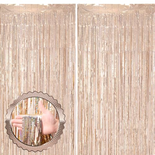 Metallic Gold Fringe Curtains